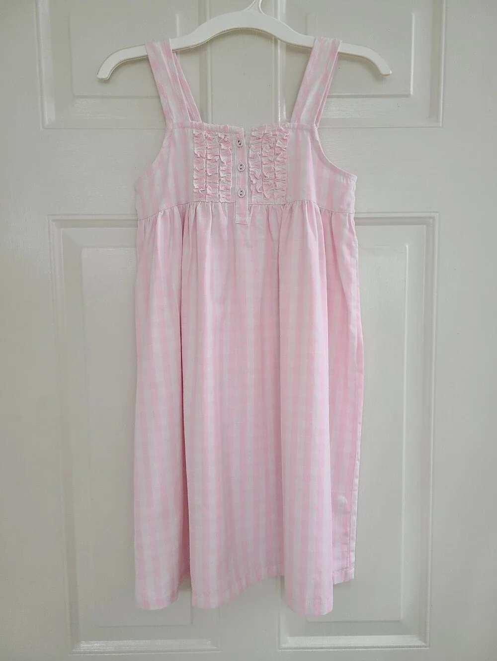Petite Plume Girl's Twill Charlotte Nightgown Dress Pink Gingham Size 6
